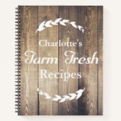 Rustic Country Farmhouse Barn Wood Recipe Notitieboek (Voorkant)
