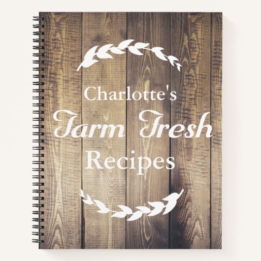 Rustic Country Farmhouse Barn Wood Recipe Notitieboek (Voorkant)