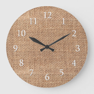 Rustic Country Farmhouse Burlap Grote Klok