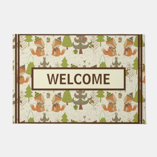 Rustic Country Farmhouse Fox Deurmat (Voorkant)