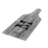 Rustic Country Farmhouse Grey Monogrammed Name Snijplank (Hoek)