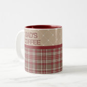 Rustic Country Farmhouse Plaid Mug Tweekleurige Koffiemok (Voorkant links)