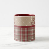 Rustic Country Farmhouse Plaid Mug Tweekleurige Koffiemok (Center)