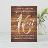Rustic Country Faux Gold Folie Hout Sweet 16 Kaart (Staand voorkant)