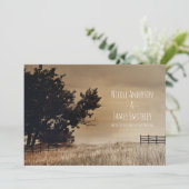 Rustic Country Field Minimal Country Wedding Kaart (Staand voorkant)