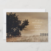 Rustic Country Field Minimal Country Wedding Kaart (Achterkant)