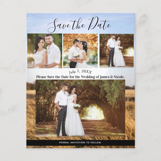 Rustic Country Field Wedding Photo Save the Date (Voorkant)