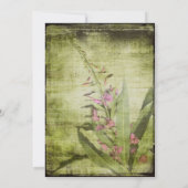 Rustic Country Fireweed Wedding Invitding Pink Kaart (Achterkant)
