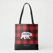 Rustic Country Flannel Mama Beer Monogram Tote Bag (Voorkant)