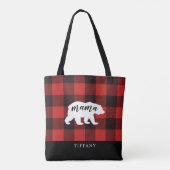 Rustic Country Flannel Mama Beer Monogram Tote Bag (Achterkant)
