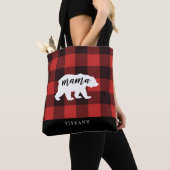 Rustic Country Flannel Mama Beer Monogram Tote Bag (Dichtbij)