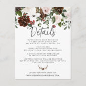 Rustic Country Floral Boho Wedding Guest Details Informatiekaartje (Voorkant)