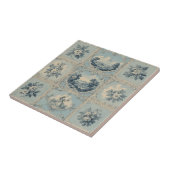 Rustic Country Floral Motif Distressed Mute Tones Tegeltje (Zijkant)