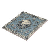 Rustic Country Floral Motifs Mute Tones Distressed Tegeltje (Zijkant)