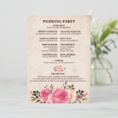 Rustic Country Floral Wedding Program Fan Back Programmakaart (Staand voorkant)