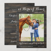 Rustic Country Foto personaliseert Pet Horse Weddi Save The Date (Voorkant / Achterkant)
