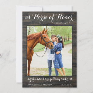 Rustic Country Foto personaliseert Pet Horse Weddi Save The Date