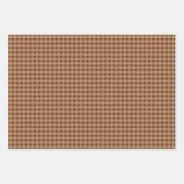 Rustic Country Gingham and Polka Dots Inpakpapier Vel