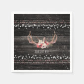 Rustic Country Glam Flowers & Antlers Chic Boho Servetten (Voorkant)
