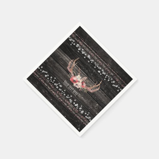 Rustic Country Glam Flowers & Antlers Chic Boho Servetten (Hoek)