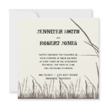Rustic Country Grasslands Wedding Invitations