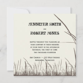 Rustic Country Grasslands Wedding Invitations Kaart