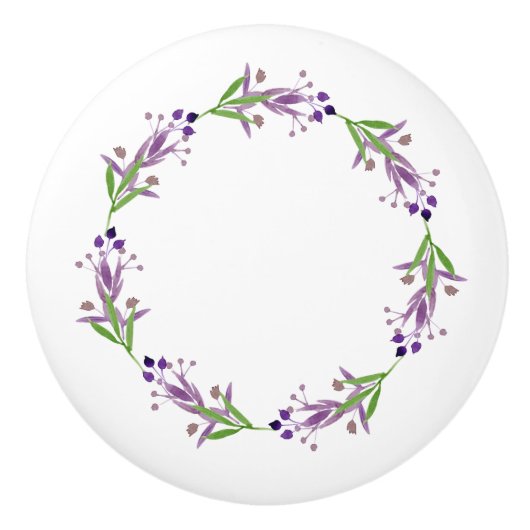 Rustic Country Greenery Wreath Keramische Knop (Voorkant)