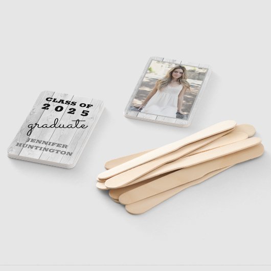 Rustic Country Grey Barnwood 2025 Afstuderen Handwaaier (Niet-gemonteerd)