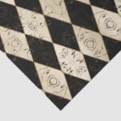 Rustic Country Harlequin Tan en Black Decoupage Tissuepapier (Detail)