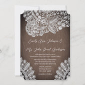 Rustic Country Heirloom Lace Wedding Invitations Kaart (Voorkant)