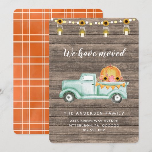 Rustic Country Herfst Harvest Moving Announance (Voorkant / Achterkant)