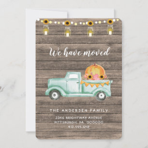 Rustic Country Herfst Harvest Moving Announance