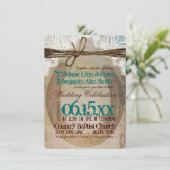 Rustic Country Hoefijzer Blauwgroen Wedding Invita Kaart (Staand voorkant)