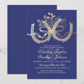 Rustic Country Hoefijzers Gold Engagement Party Kaart (Voorkant / Achterkant)