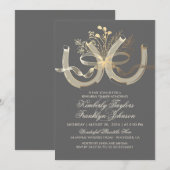 Rustic Country Hoefijzers Gouden repetitiediner Kaart (Voorkant / Achterkant)