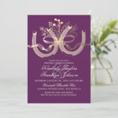 Rustic Country Hoefijzers Gouden repetitiediner Kaart (Staand voorkant)