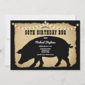 Rustic Country Hog 50e verjaardag Barbeque - BBQ Kaart (Voorkant)