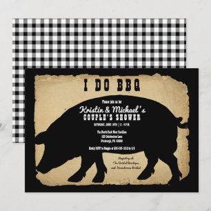 Rustic Country Hog I DO BBQ Couple's Shower Kaart