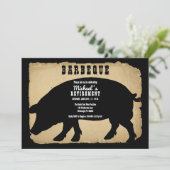 Rustic Country Hog Retirement Barbeque - BBQ Kaart (Staand voorkant)