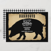 Rustic Country Hog Retirement Barbeque - BBQ Kaart (Voorkant / Achterkant)