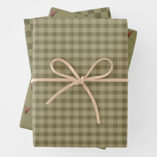 Rustic Country Homespun en Hearts Inpakpapier Vel