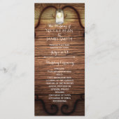Rustic Country Hout & Verlichte Mason Jars Program Programmakaart (Voorkant)