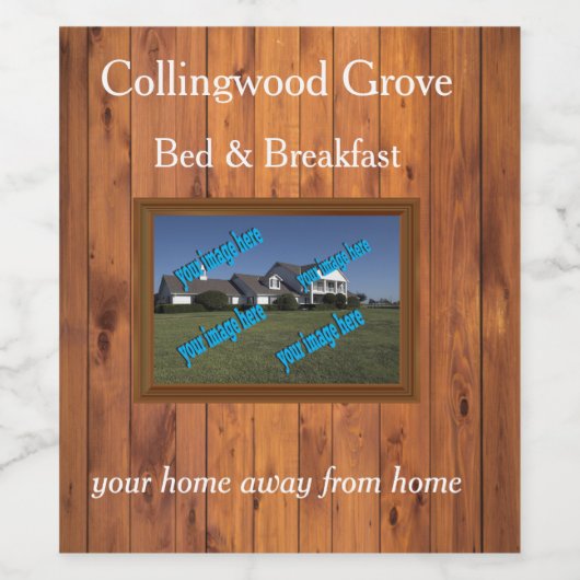 Rustic Country Inn 🤎 Gezellige Bed and Breakfast Wijn Etiket (Enkel label)