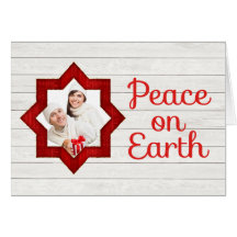 Rustic Country Kaart met kerstfoto's