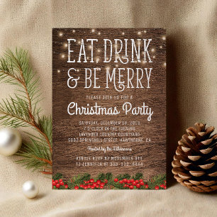Rustic Country Kerstfeest   Prettig Vakantie Kaart