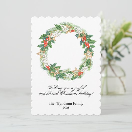 Rustic Country Kerstfeestdag, foto niet gemaakt Feestdagenkaart (Staand voorkant)