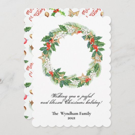 Rustic Country Kerstfeestdag, foto niet gemaakt Feestdagenkaart (Voorkant / Achterkant)