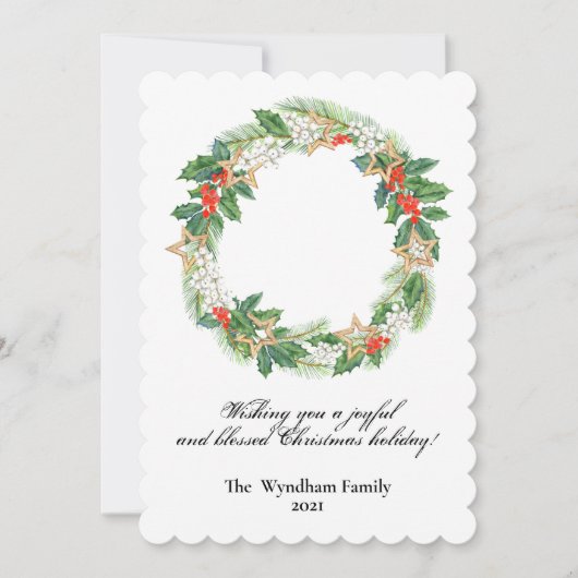 Rustic Country Kerstfeestdag, foto niet gemaakt Feestdagenkaart (Voorkant)