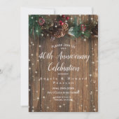 Rustic Country Kerstmis 40th Wedding Jubileum Kaart (Voorkant)