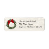 Rustic Country Kerstmis Wreated Address Label (Voorkant)